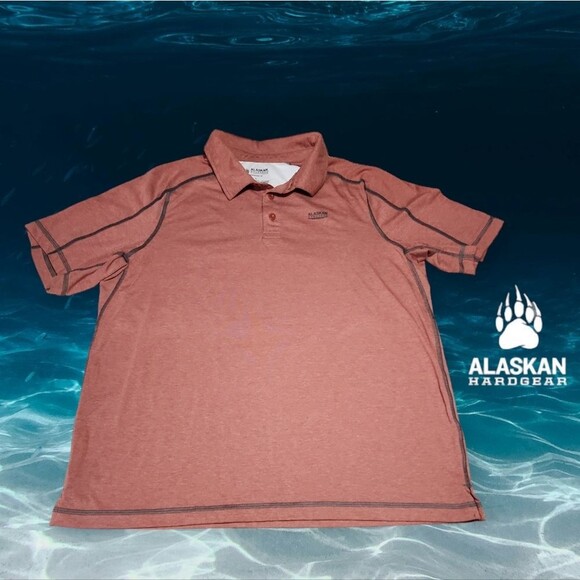Duluth Trading Alaskan Hardgear‎ Fishing Catch & DriRelease Polo Shirt Rust L - Picture 1 of 6